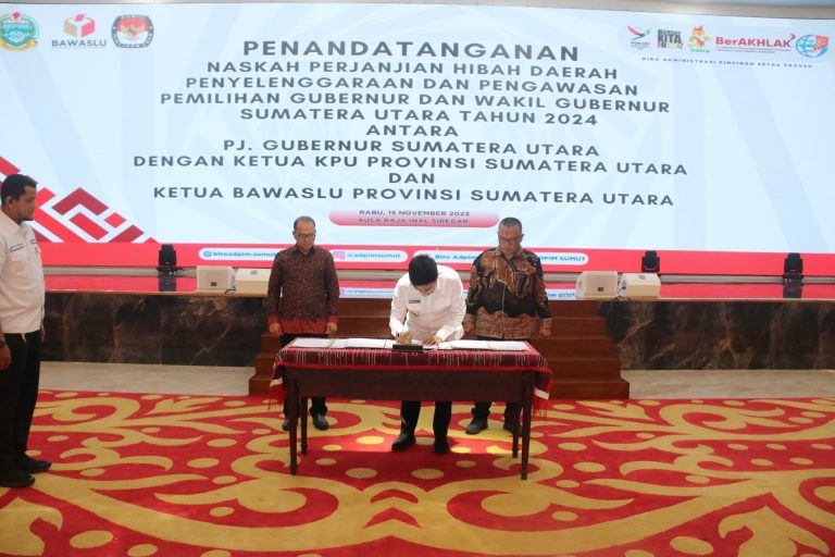 PjGubsu_Penandatanganan Hibah Anggaran Pilgubsu 2