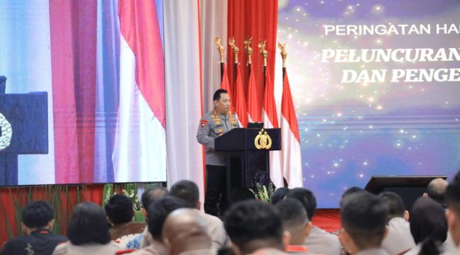 Kapolri Jenderal Listyo Sigit Prabowo dalam acara peluncuran Buku Pendidikan Antikorupsi di Gedung PTIK, Jakarta Selatan, dilansir dari laman humas.polri.go.id, Selasa (10/12/2024).