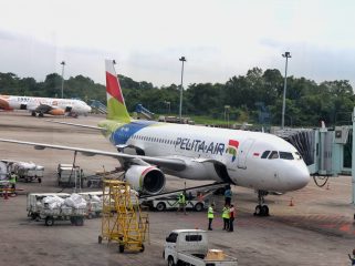 Pelita Air tujuan Medan - Jakarta di Terminal Keberangkatan Domestik Bandara Internasional Kualanamu, Kabupaten Deliserdang, Senin (16/12/ 2024). (Dok. Diskominfo Sumut)