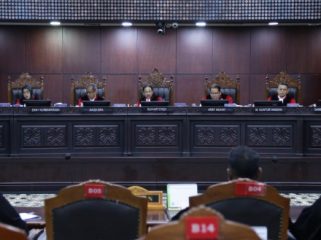 Pembacaan pertimbangan hukum Perkara Nomor 62/PUU-XXII/2024, di Ruang Sidang Pleno MK, dilansir dari laman mkri.go.id, Kamis (2/1/2025). (Sumber: mkri.id)