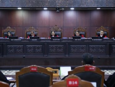 Pembacaan pertimbangan hukum Perkara Nomor 62/PUU-XXII/2024, di Ruang Sidang Pleno MK, dilansir dari laman mkri.go.id, Kamis (2/1/2025). (Sumber: mkri.id)