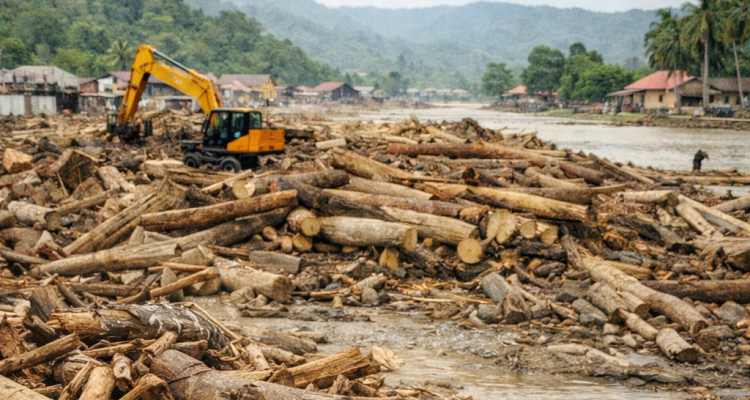 Ilustrasi Kayu Gelondongan